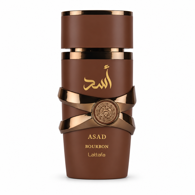 Asad Bourbon — flacon sur fond blanc