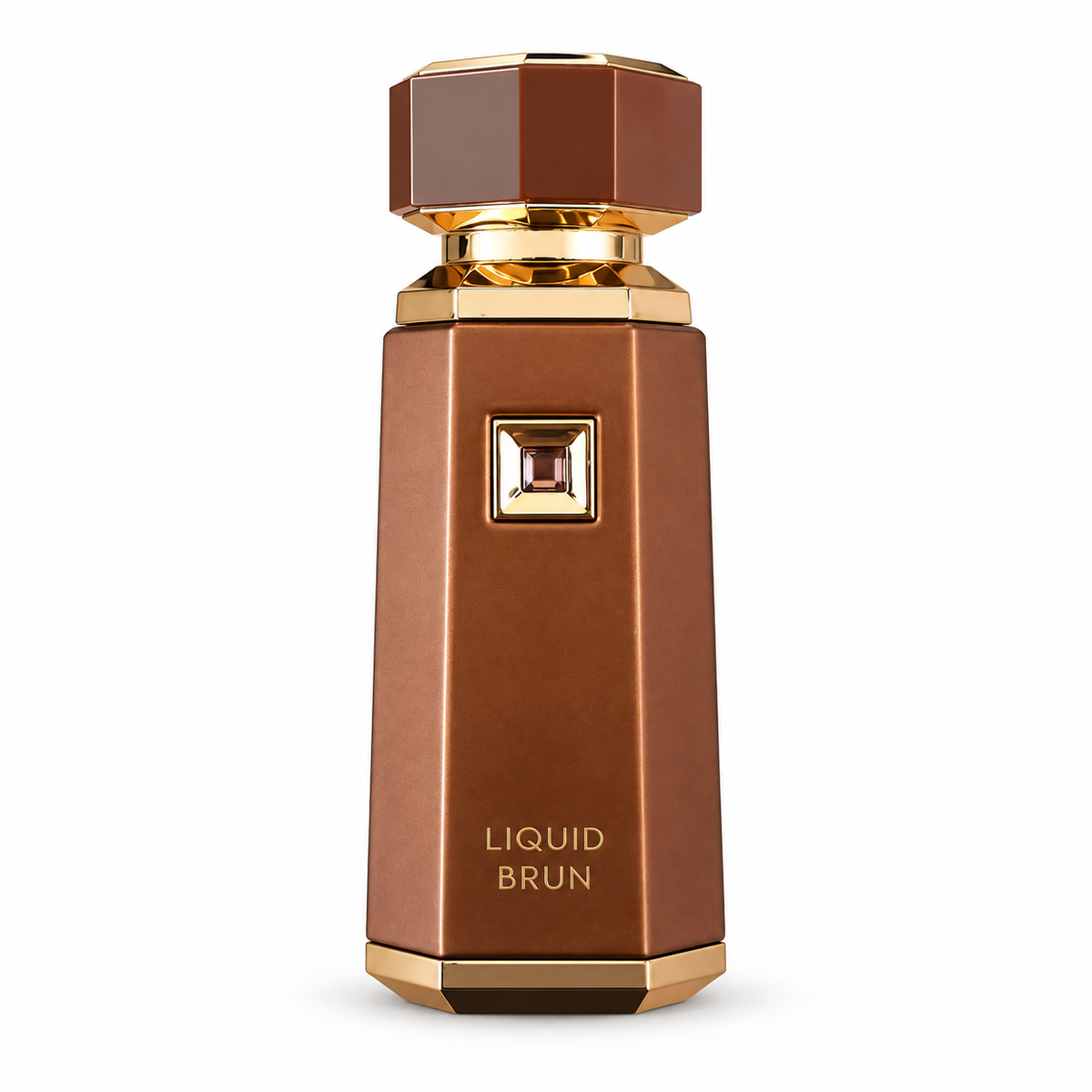 Liquid Brun — flacon sur fond blanc