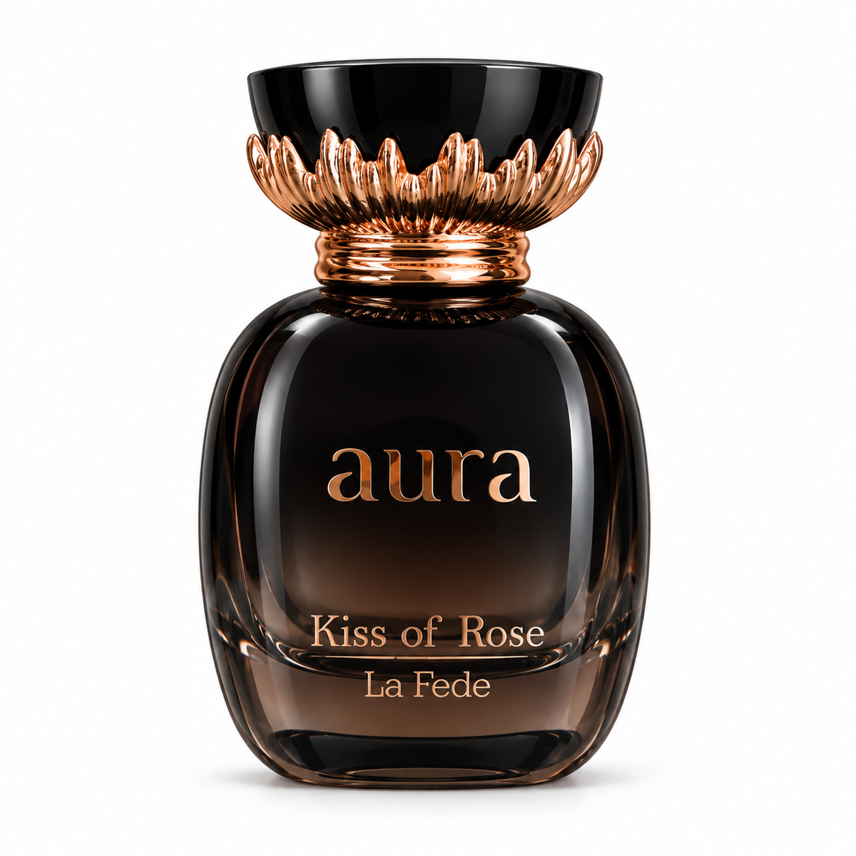 Aura — Kiss of Rose — flacon sur fond blanc