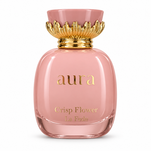 Aura — Crisp Flower — flacon sur fond blanc