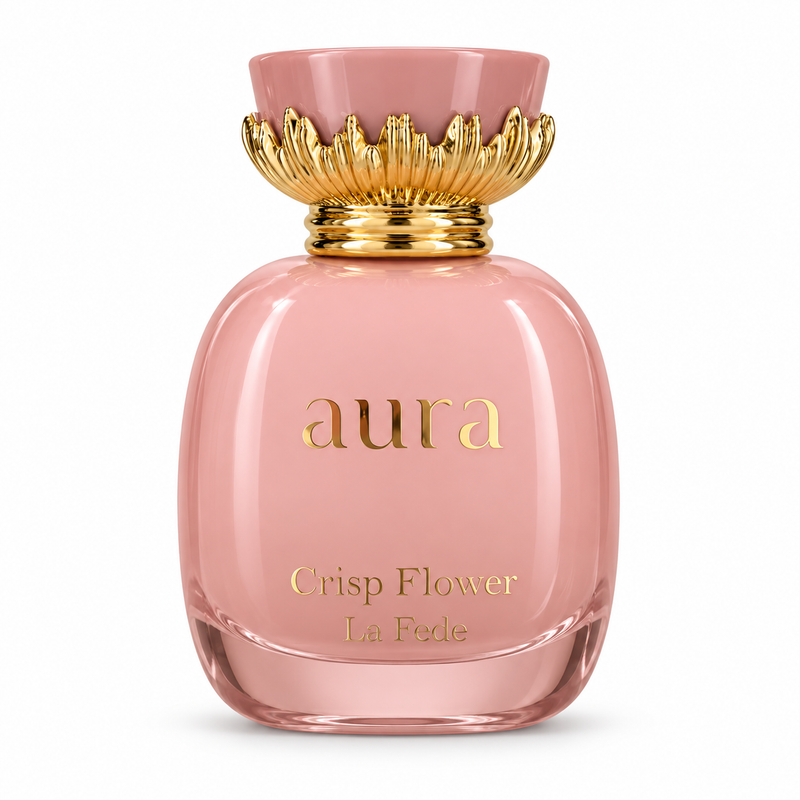 Aura — Crisp Flower — flacon sur fond blanc