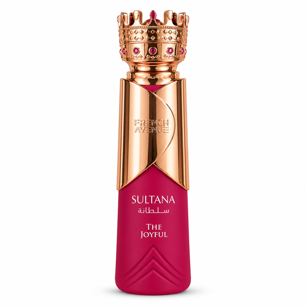 Sultana — The Joyful — flacon sur fond blanc