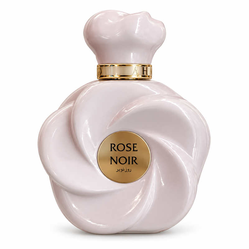 Rose Noir — flacon sur fond blanc